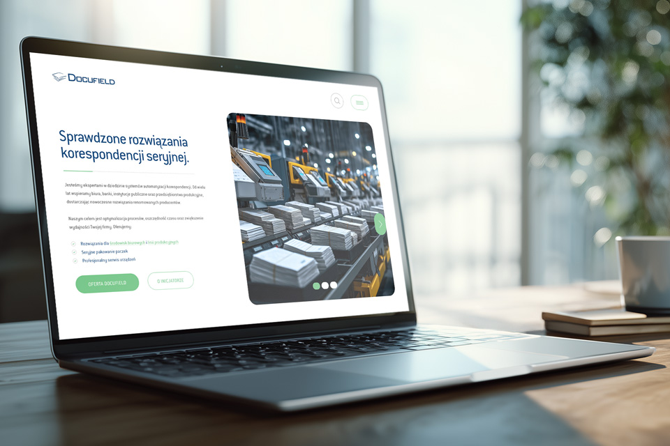 projekt strony www Docufield.com